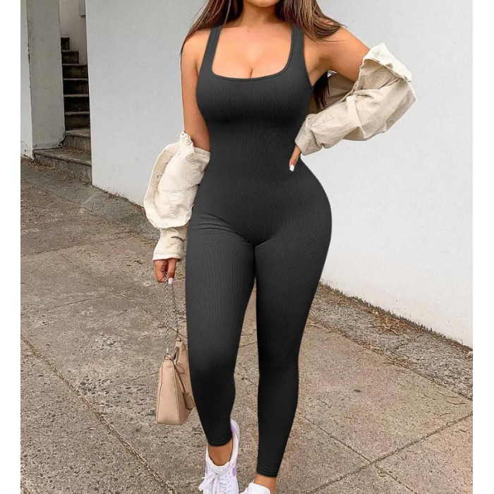 Жіночий безшовний комбенізон у рубчик Leggings Body Cannota Rib (BLACK) Жіночий безшовний комбенізон у рубчик Leggings Body Cannota Rib (BLACK)